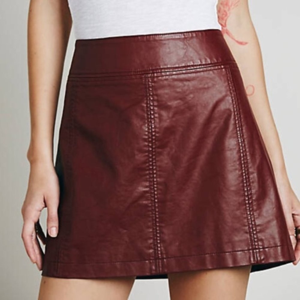 Free People Vegan Leather Skirt